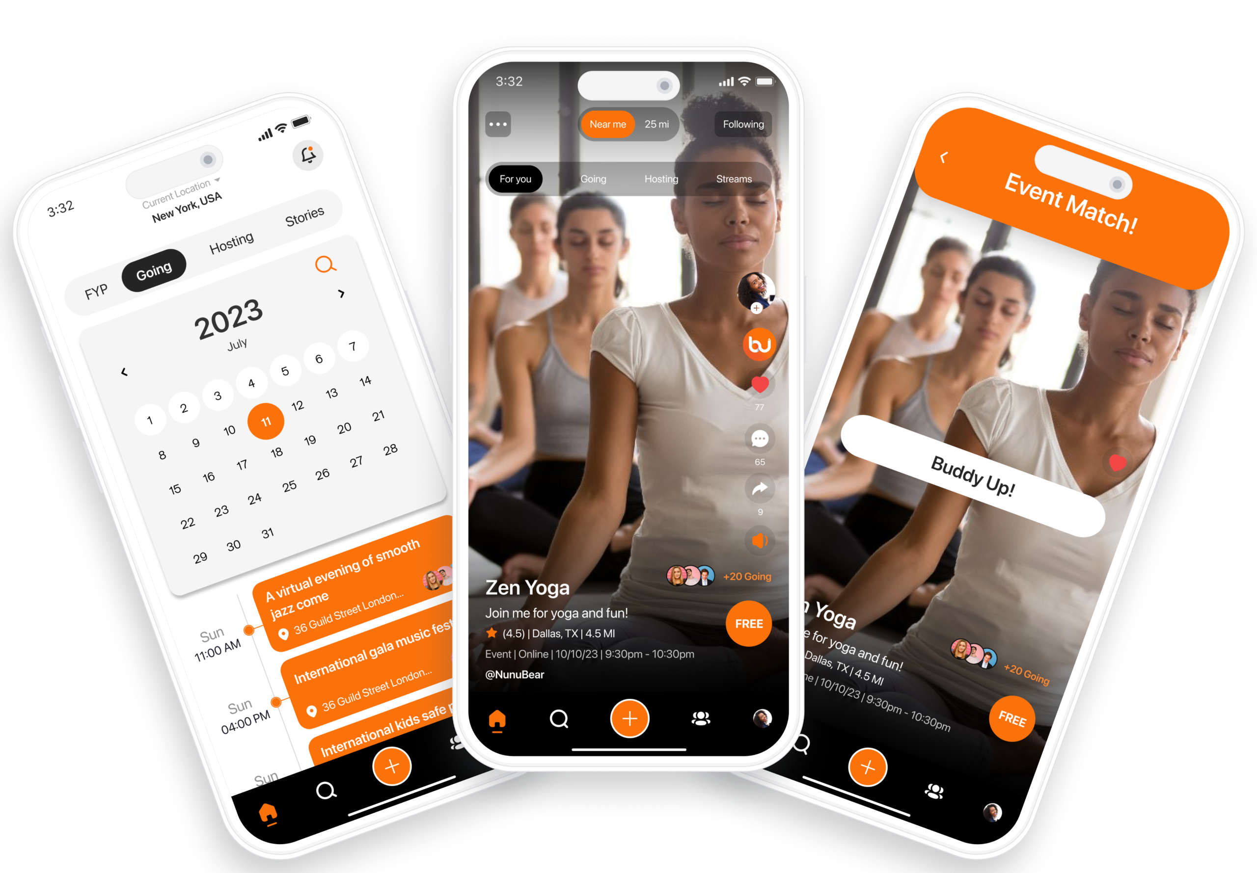 A mobile events and activities app that connects users with similar interests for activities and friendship.